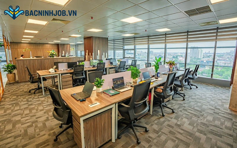 Không gian làm việc văn phòng chuyên nghiệp tại doanh nghiệp Bắc Ninh